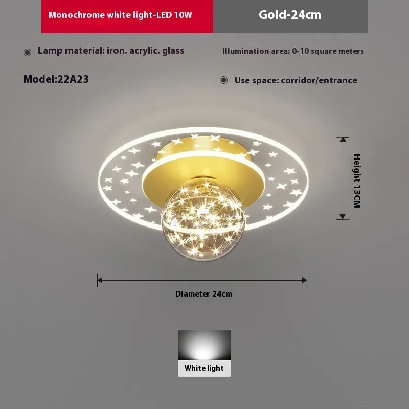 Modern slim LED ceiling lamp for corridors in gold, black, or white finish with dimmable light.