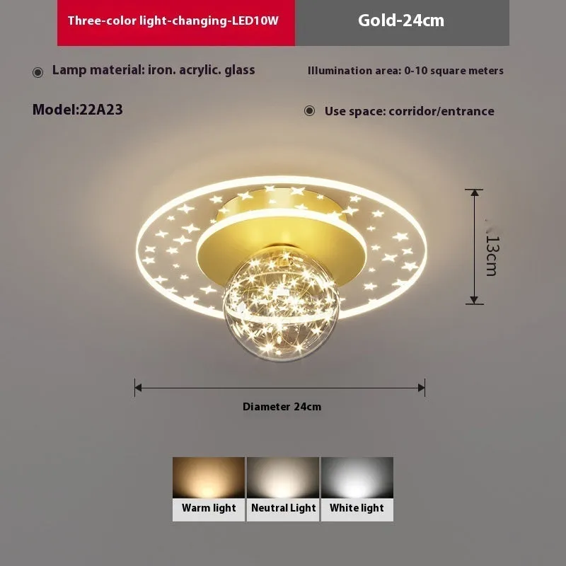 Modern slim LED ceiling lamp for corridors in gold, black, or white finish with dimmable light.