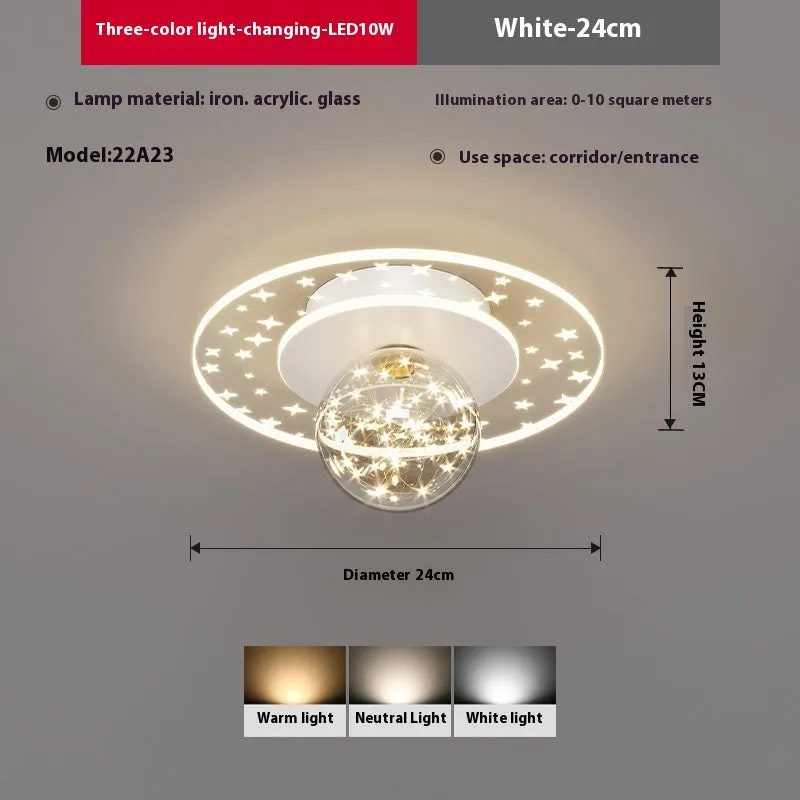 Modern slim LED ceiling lamp for corridors in gold, black, or white finish with dimmable light.