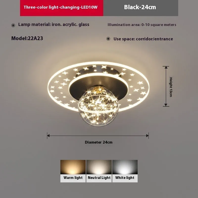 Modern slim LED ceiling lamp for corridors in gold, black, or white finish with dimmable light.