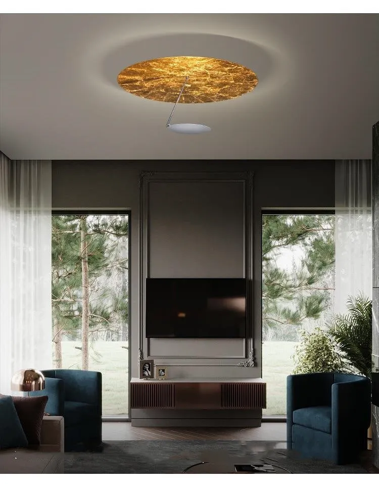 Modern iron art chandelier ceiling lamp with warm LED light in a white and gold finish.