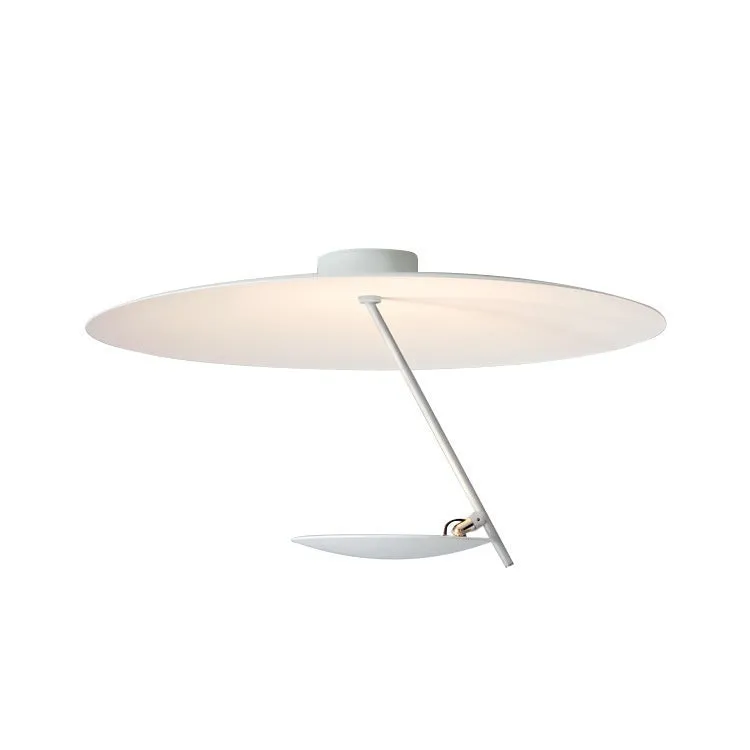 Modern iron art chandelier ceiling lamp with warm LED light in a white and gold finish.