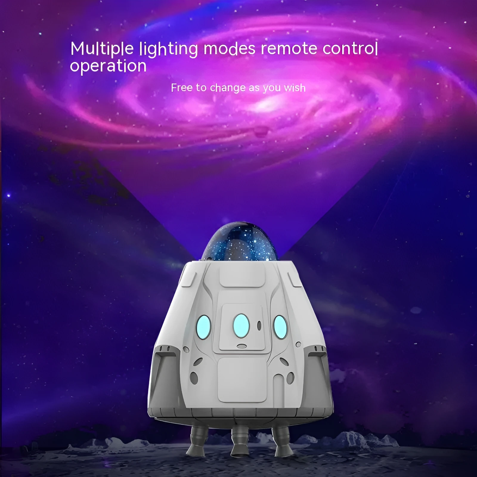 White northern lights ambience light with remote control and USB power cable