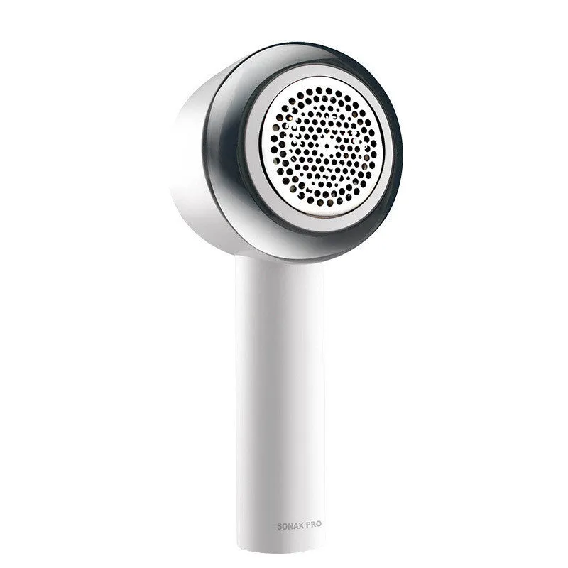 White rechargeable fabric shaver for clothing pilling removal on jerseys