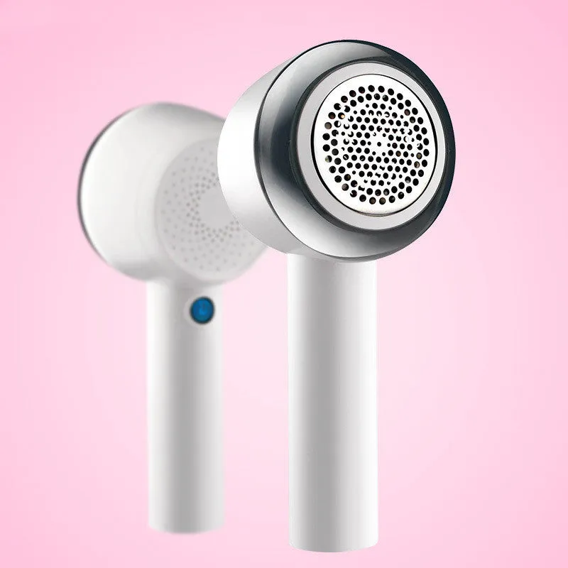 White rechargeable fabric shaver for clothing pilling removal on jerseys