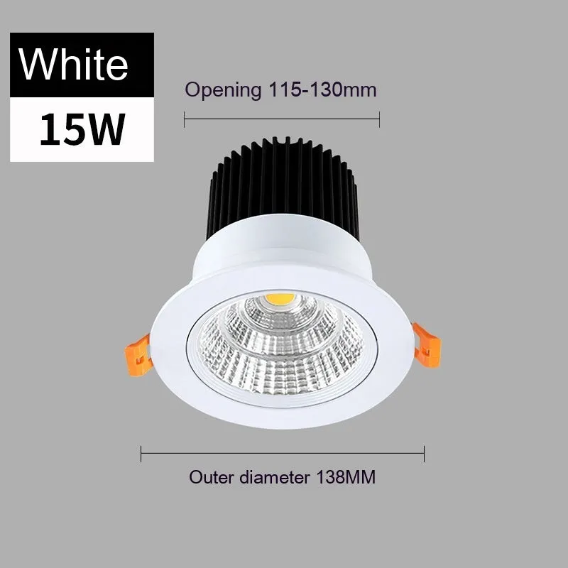 Modern recessed aluminium LED ceiling spotlight with three colour variable light settings.