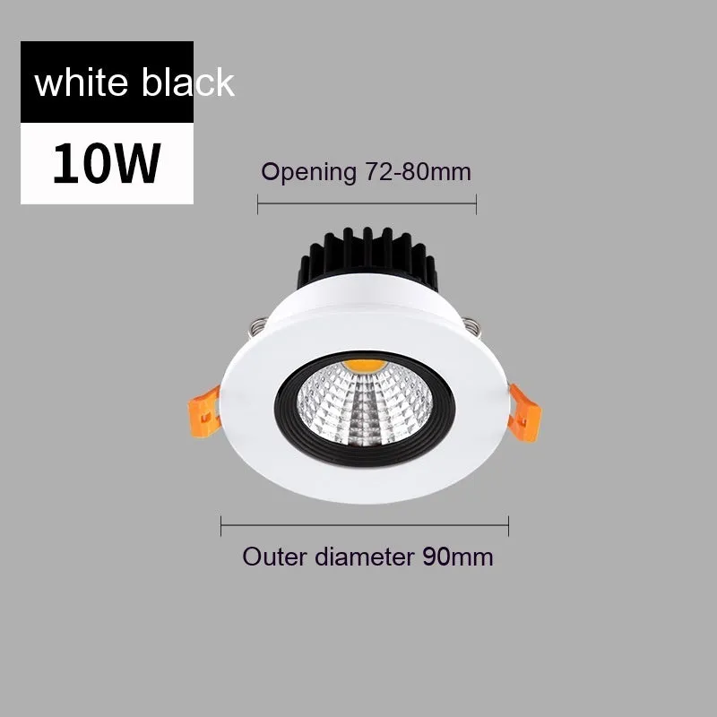 Modern recessed aluminium LED ceiling spotlight with three colour variable light settings.