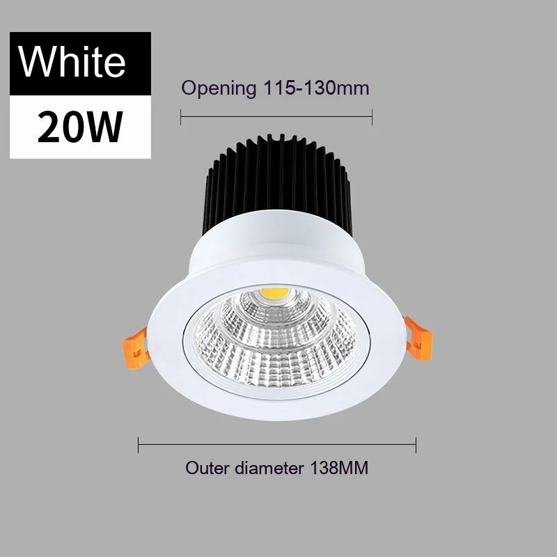Modern recessed aluminium LED ceiling spotlight with three colour variable light settings.