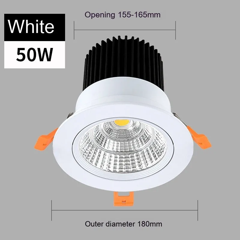 Modern recessed aluminium LED ceiling spotlight with three colour variable light settings.