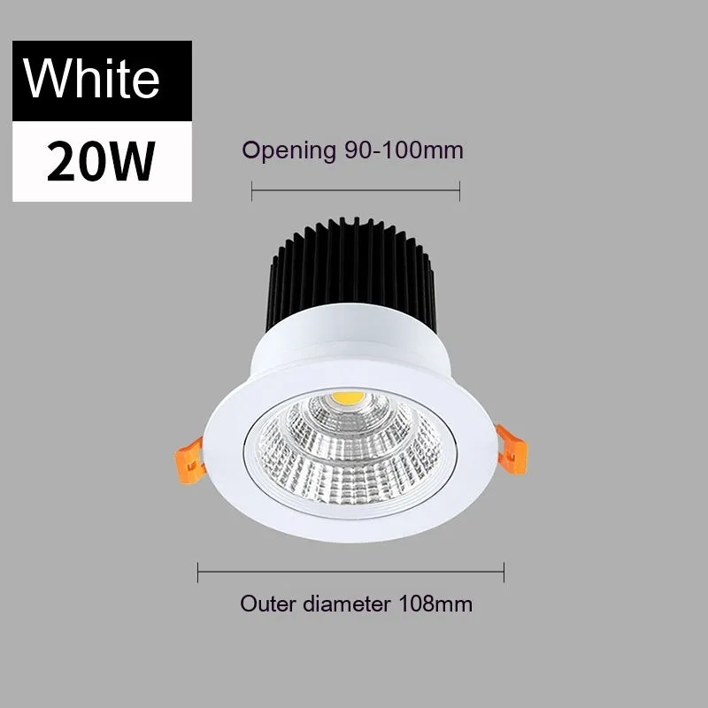 Modern recessed aluminium LED ceiling spotlight with three colour variable light settings.
