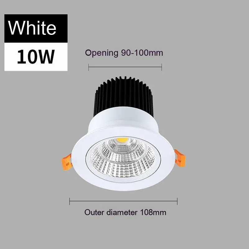 Modern recessed aluminium LED ceiling spotlight with three colour variable light settings.