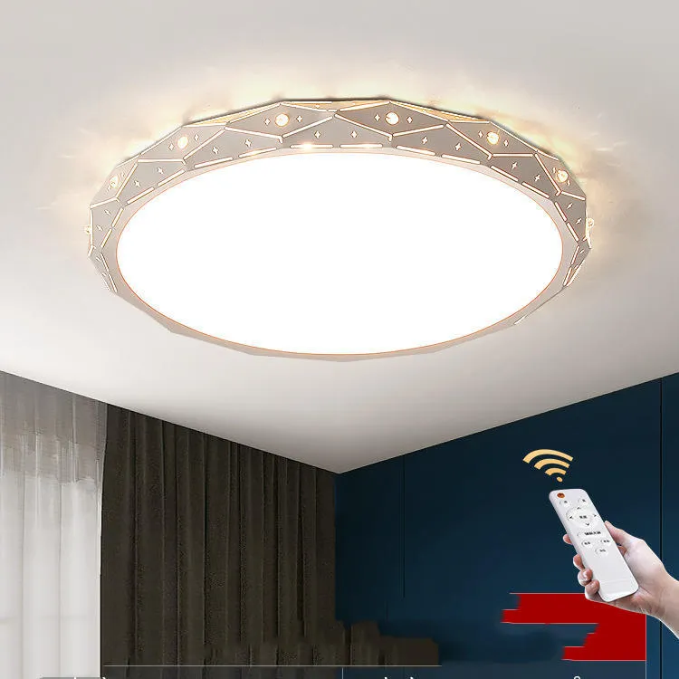 Round black and white LED ceiling light with iron frame in multiple sizes from 30cm to 60cm diameter