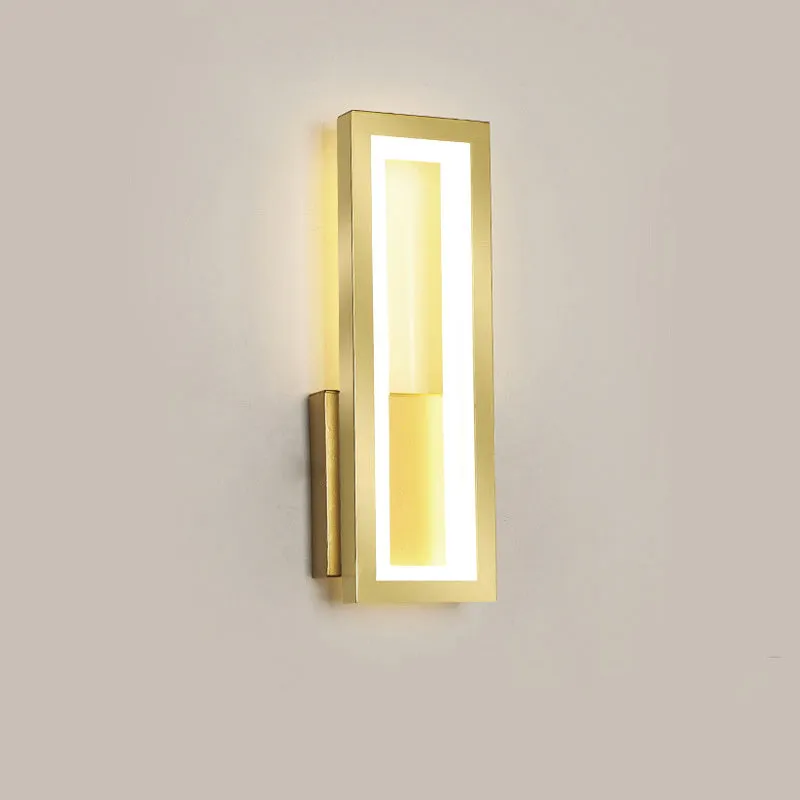 Modern Nordic corridor wall light with PVC lampshade in black, white or gold finish