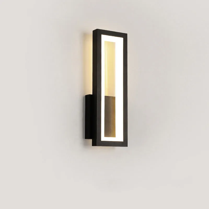 Modern Nordic corridor wall light with PVC lampshade in black, white or gold finish