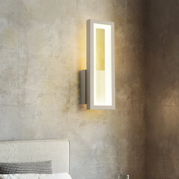 Modern Nordic corridor wall light with PVC lampshade in black, white or gold finish