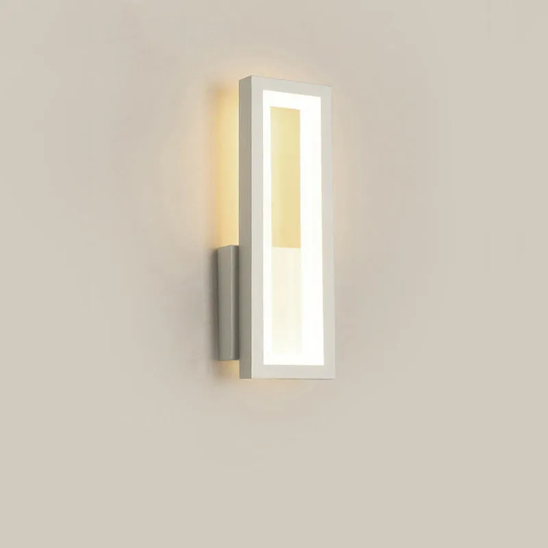 Modern Nordic corridor wall light with PVC lampshade in black, white or gold finish