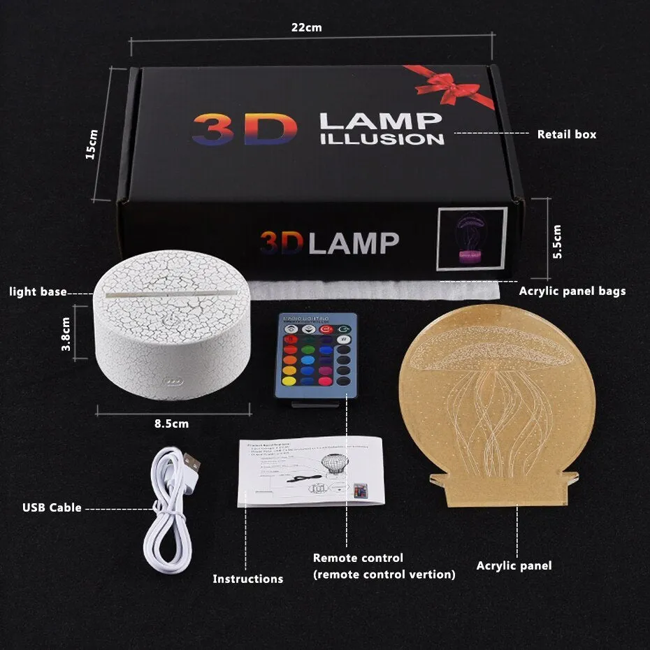 Cartoon aeroplane-shaped night light with acrylic shade and touch switch.