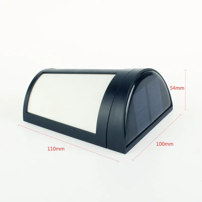 Solar wall lamp with 6 LED lights in IP65 waterproof housing for outdoor garden and courtyard illumination