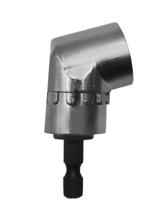 Silver flexible shaft screwdriver with 105-degree angled head for corners and confined spaces