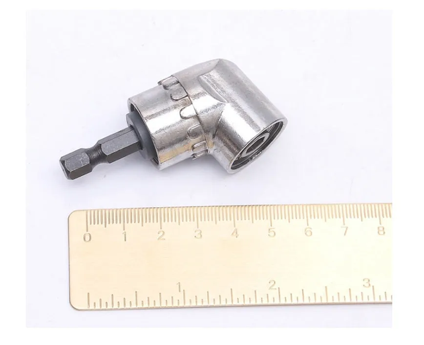 Silver flexible shaft screwdriver with 105-degree angled head for corners and confined spaces