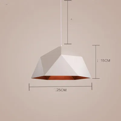 Nordic geometric iron chandelier with single-head design in 25cm diameter