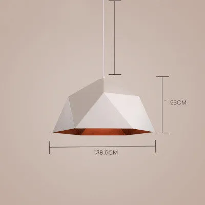 Nordic geometric iron chandelier with single-head design in 25cm diameter