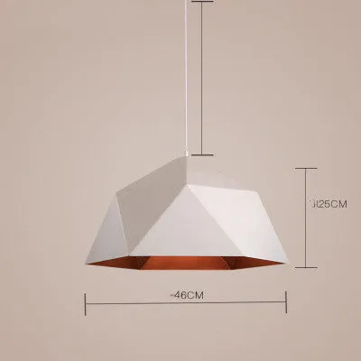 Nordic geometric iron chandelier with single-head design in 25cm diameter