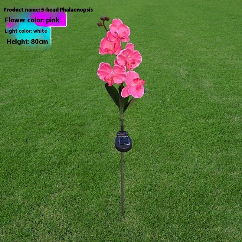 Solar-powered floral garden lantern with flower shape design, 850mm size, for outdoor courtyard and villa lighting