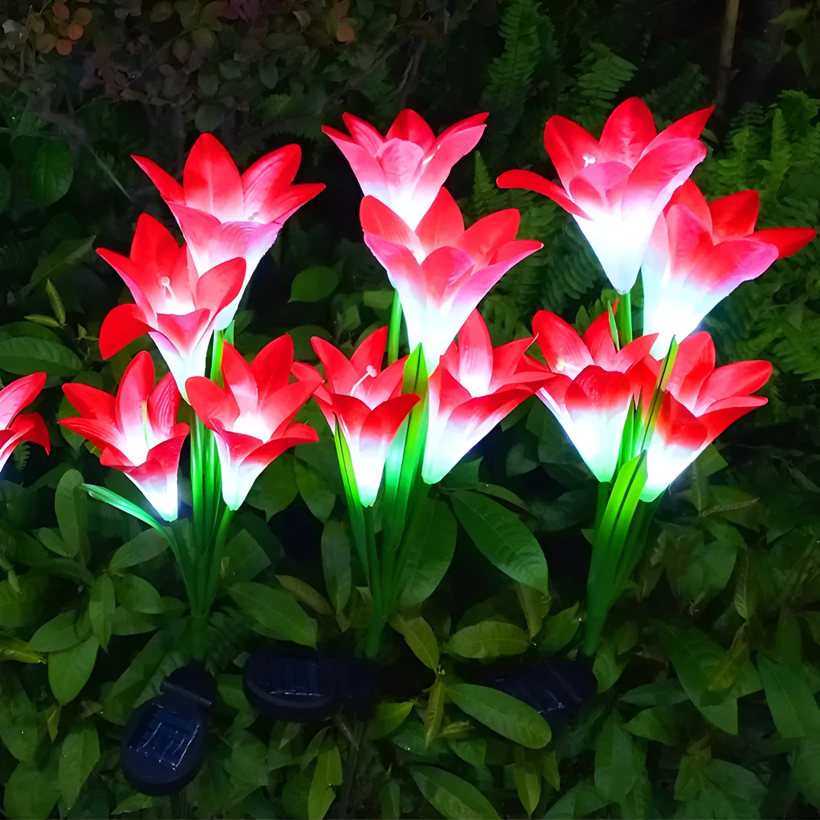 Solar-powered floral garden lantern with flower shape design, 850mm size, for outdoor courtyard and villa lighting