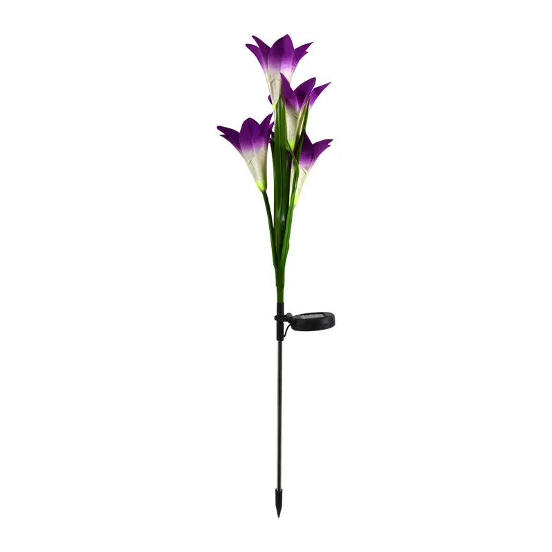 Solar-powered floral garden lantern with flower shape design, 850mm size, for outdoor courtyard and villa lighting