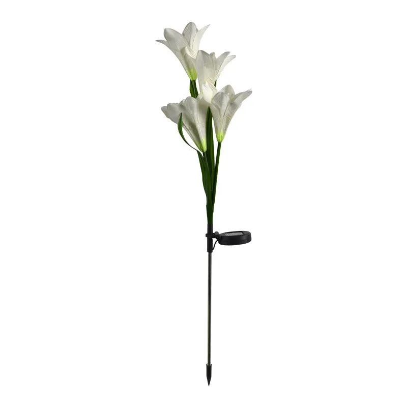 Solar-powered floral garden lantern with flower shape design, 850mm size, for outdoor courtyard and villa lighting