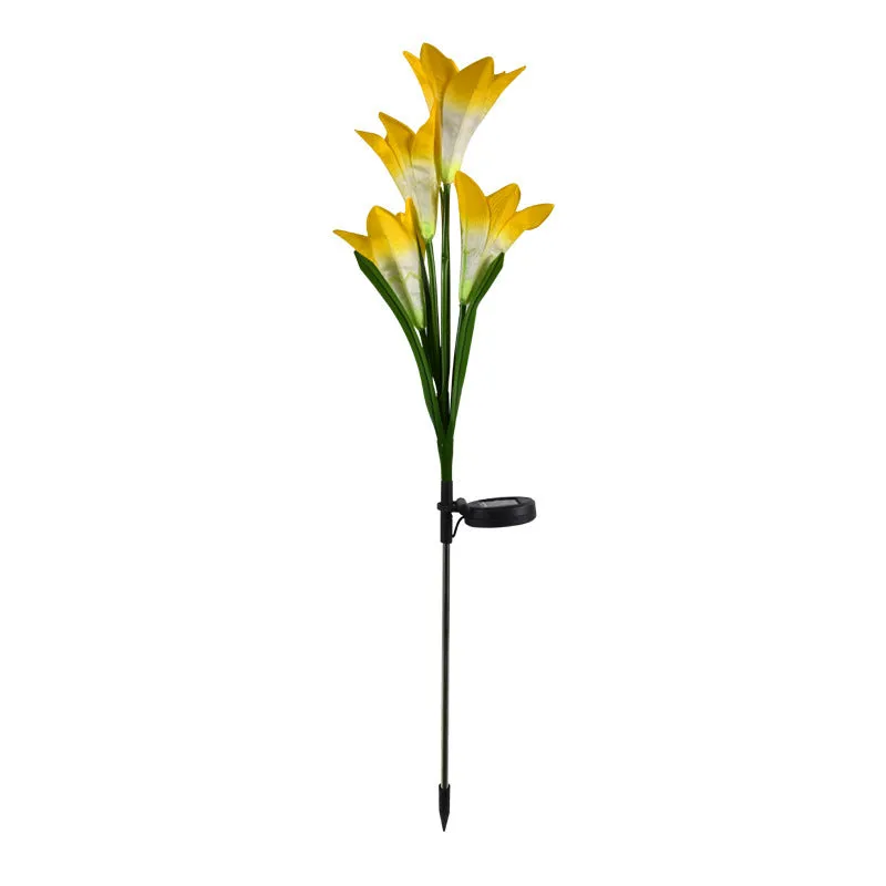 Solar-powered floral garden lantern with flower shape design, 850mm size, for outdoor courtyard and villa lighting