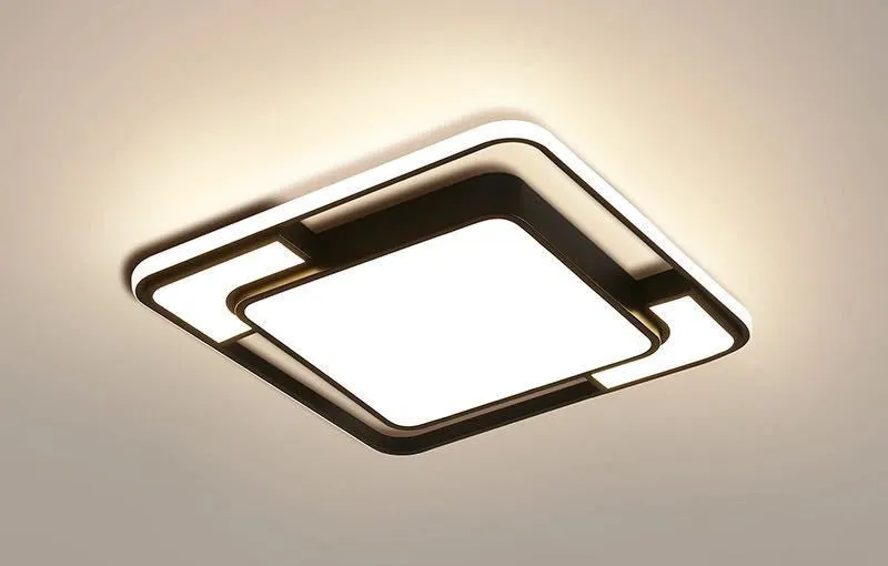 Square white LED ceiling lamp with new Nordic design for living room and bedroom lighting