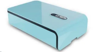 Blue ultraviolet phone steriliser box with touch switch and open lid