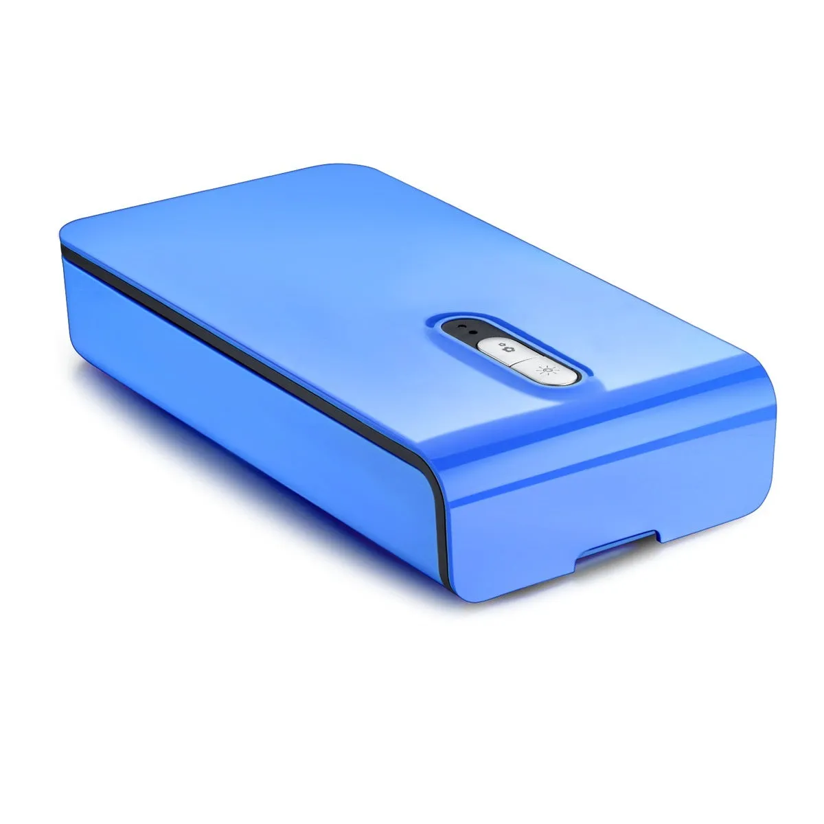 Blue ultraviolet phone steriliser box with touch switch and open lid