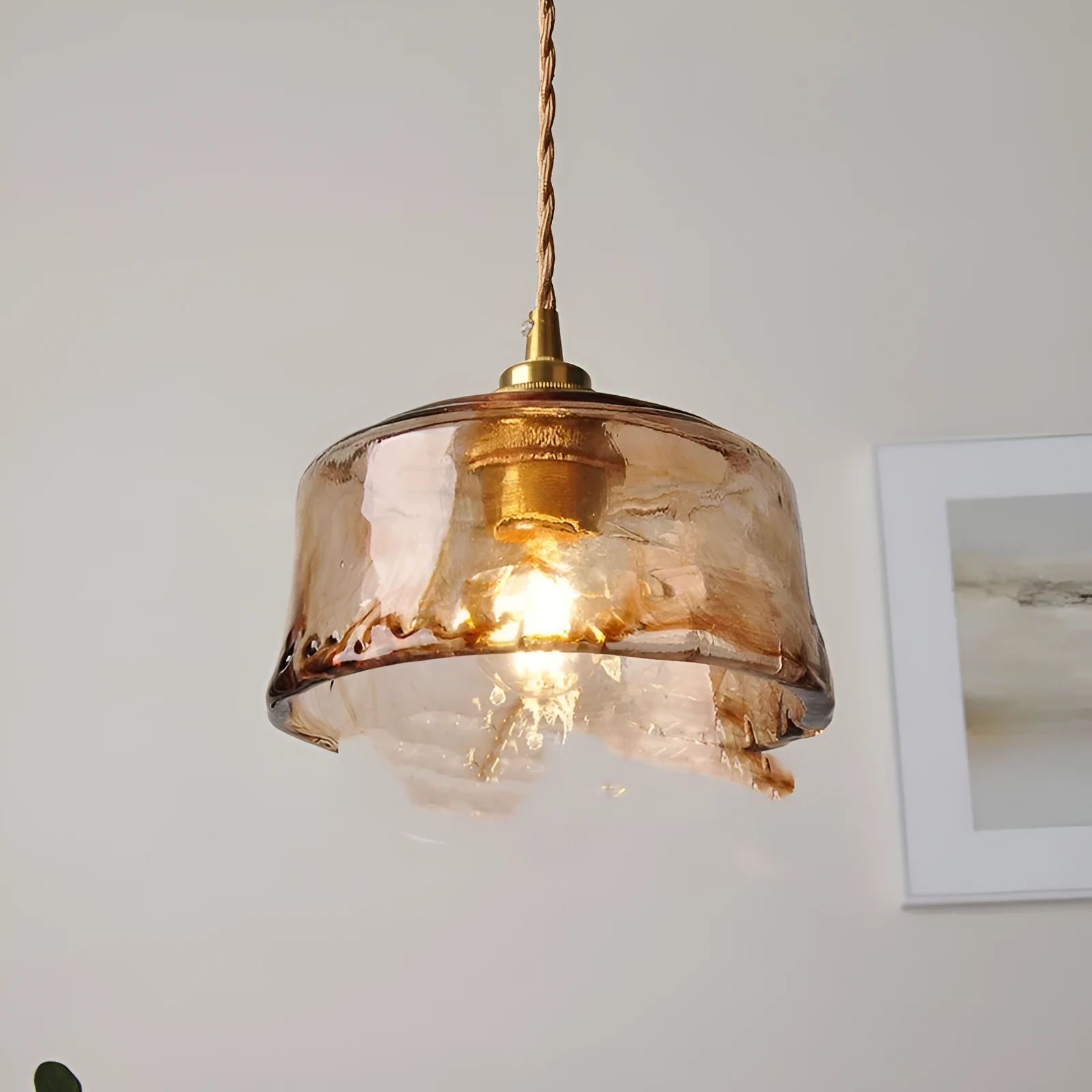 Nordic retro brass and glass chandelier with B bar design for restaurant ceiling lighting