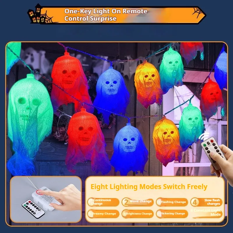 Halloween battery powered LED string lights in colour and warm white options for indoor wall decoration