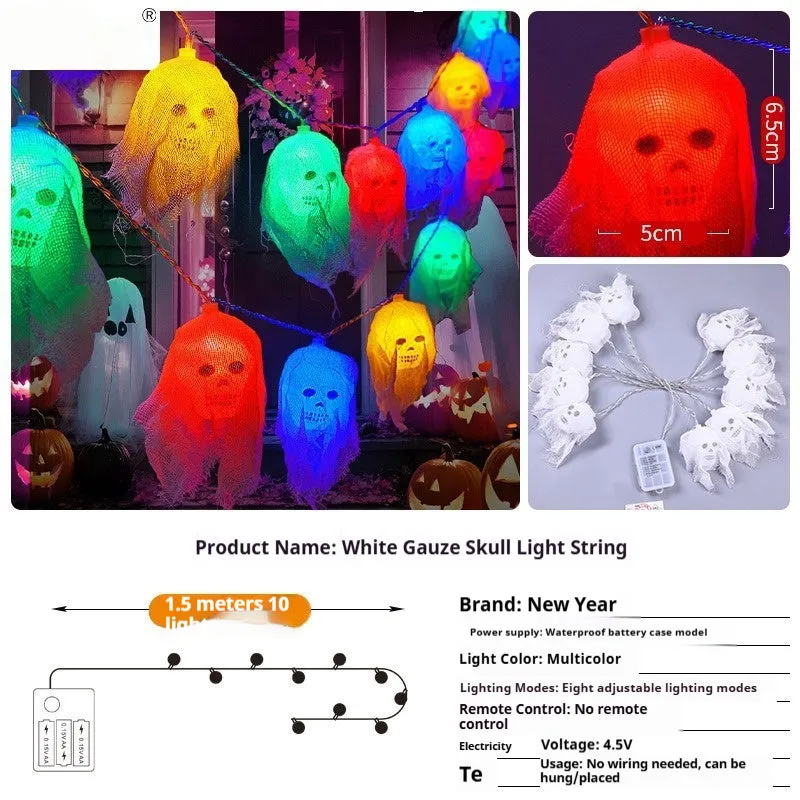 Halloween battery powered LED string lights in colour and warm white options for indoor wall decoration