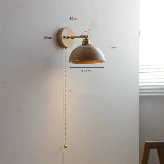 Inn Niche Nordic wooden wall-mounted bedside lamp in walnut colour finish.
