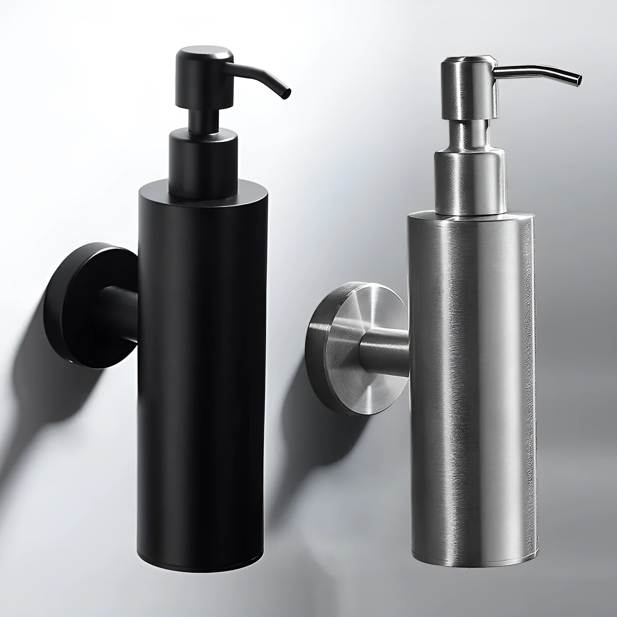 304 stainless steel wall-mounted manual soap dispenser in brushed finish