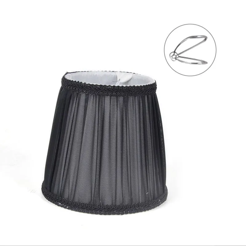 Fabric lampshade for crystal wall lamp in dark blue, white or black with bubble or pion pattern.