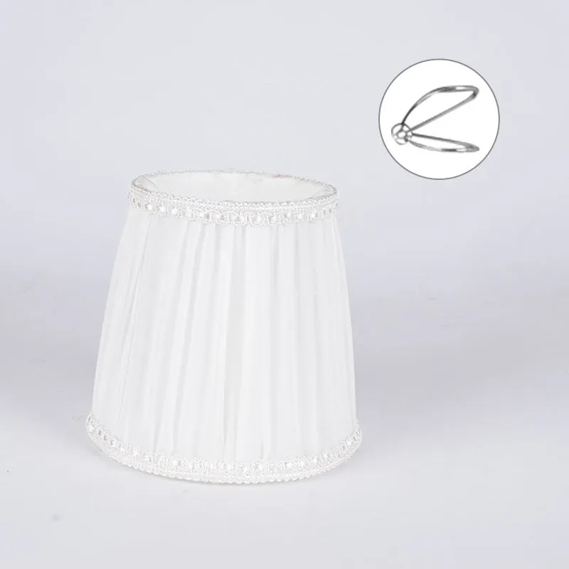 Fabric lampshade for crystal wall lamp in dark blue, white or black with bubble or pion pattern.
