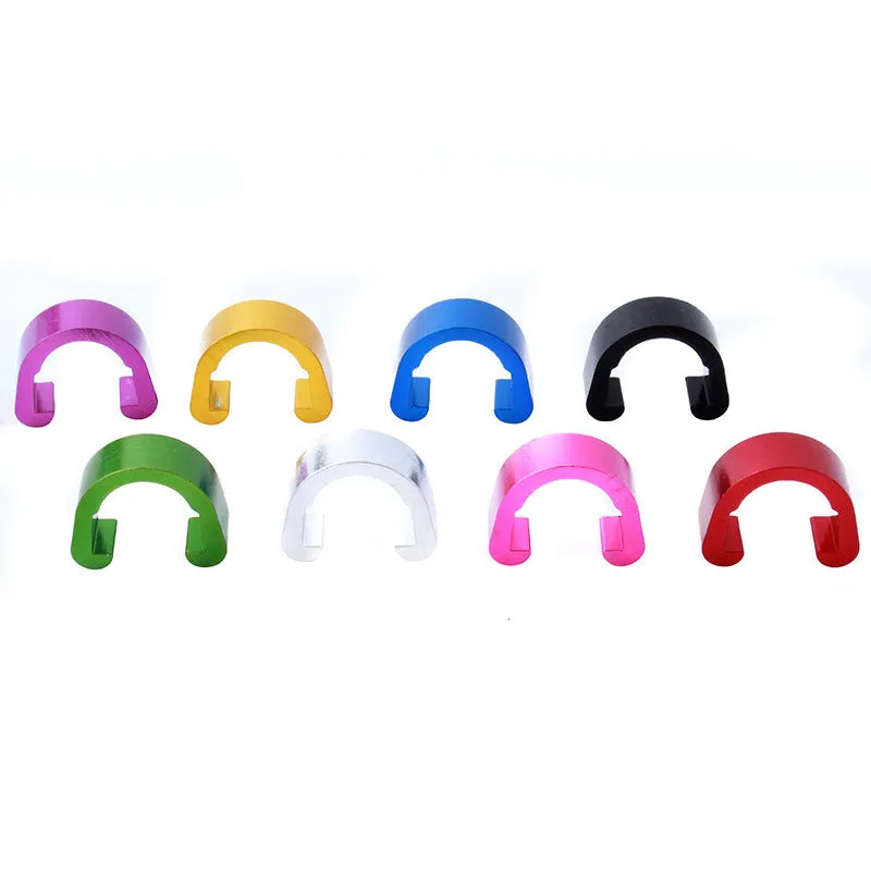 Aluminium alloy C-shaped buckle in assorted colours, dimensions 10.2mm by 13mm.