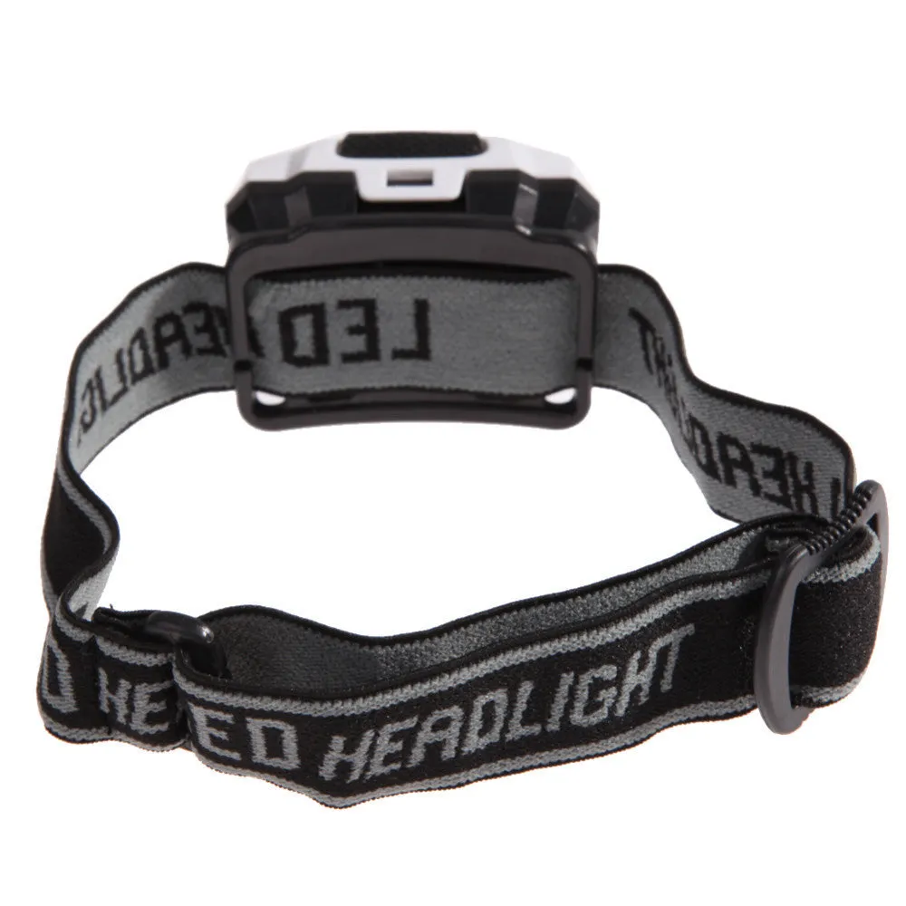 Waterproof outdoor head torch with white and red LEDs mounted on adjustable head strap