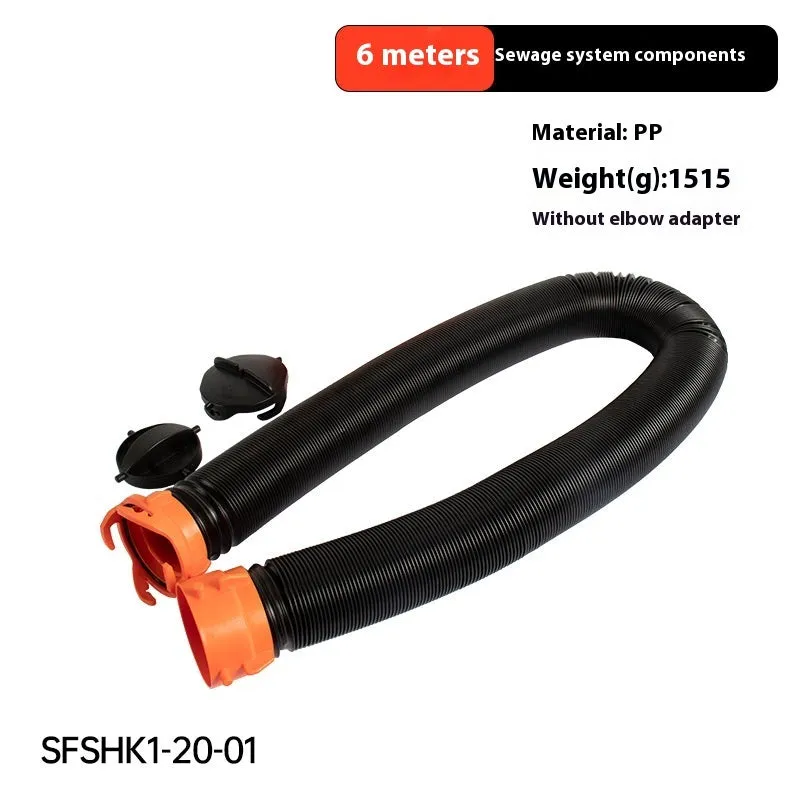 90 degree sewage hose elbow joint for caravan waste drainage systems showing right-angle bend