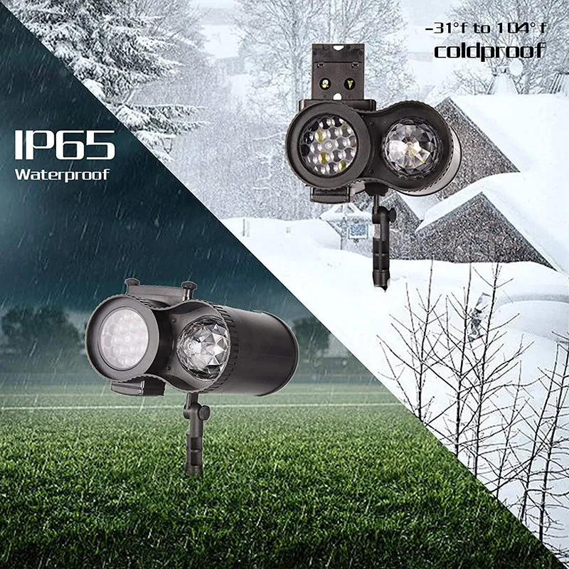 Outdoor waterproof double tube LED light displaying animated water pattern effects.