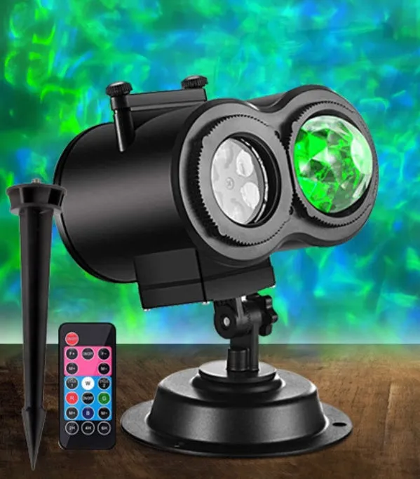 Outdoor waterproof double tube LED light displaying animated water pattern effects.