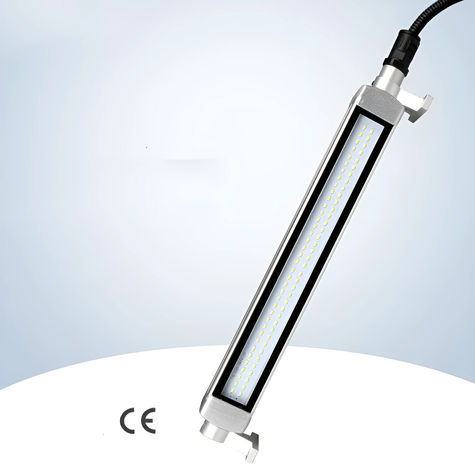 445mm long aluminium LED explosion proof light with tempered glass cover for CNC lathe mounting.