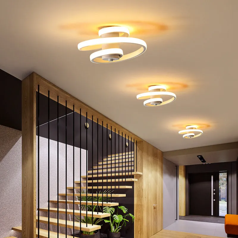 LED corridor ceiling light with silicone shade, rectangular bay window shape, white frame
