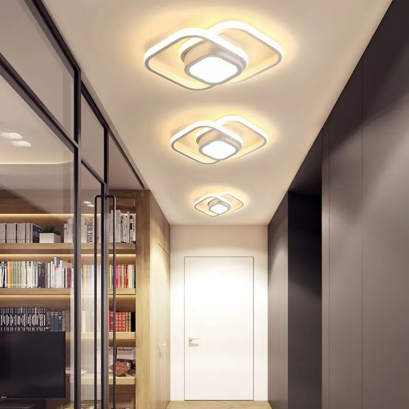 LED corridor ceiling light with silicone shade, rectangular bay window shape, white frame
